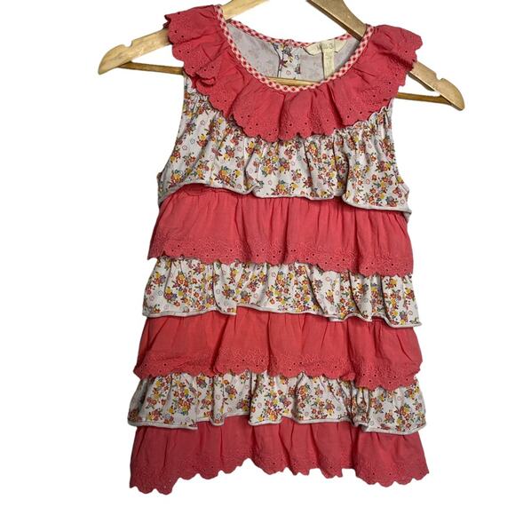 Matilda Jane Ruffle Cottage Core Tiered Eyelet Lace Sleeveless - Picture 2 of 9